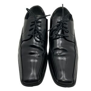 Giorgio Venturi 6214 Black Leather Upper Square Toe Derby Mens 9.5 Dress Shoes